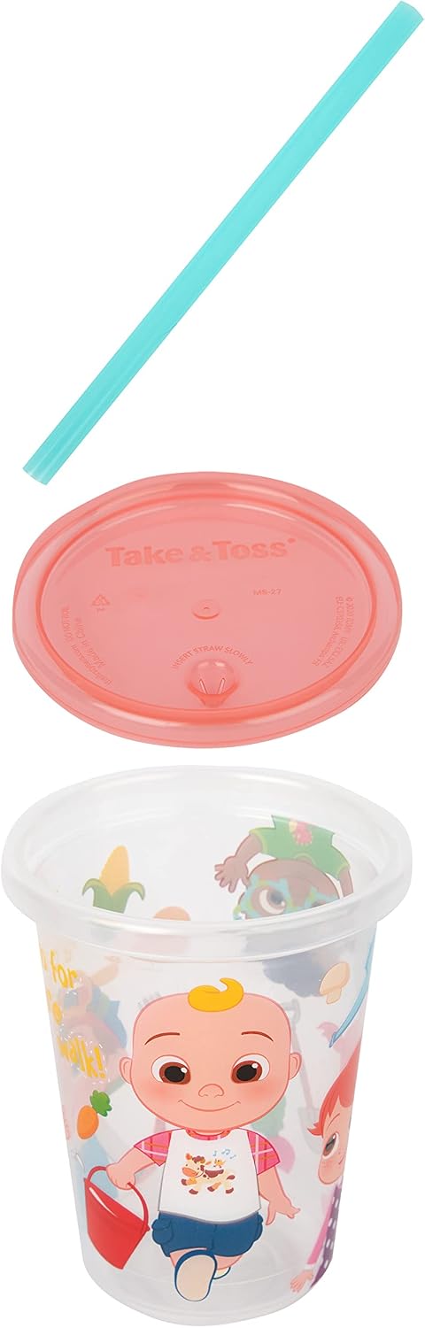 The First Years Take & Toss Straw Cups - Cocomelon - 8 Count