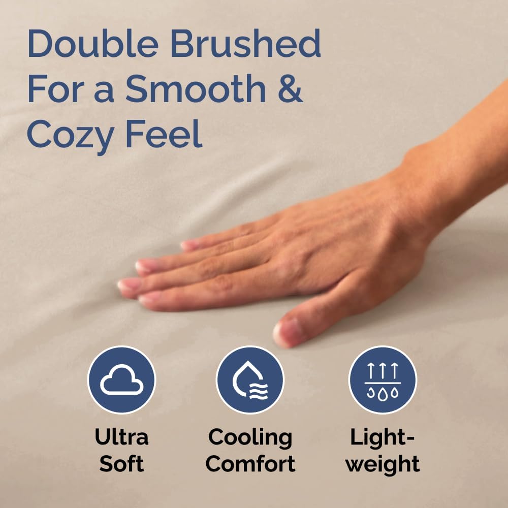 Queen Fitted Sheet - Single Fitted Sheet Only - 8-16" Deep Pockets - Wheat