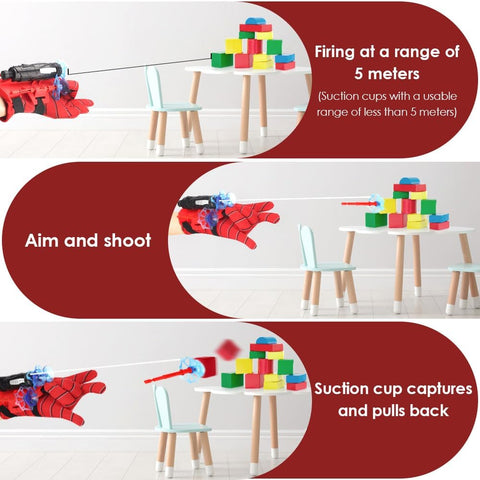Xohny Spider Web Shooters with Glove for Kids Cosplay Party Favor
