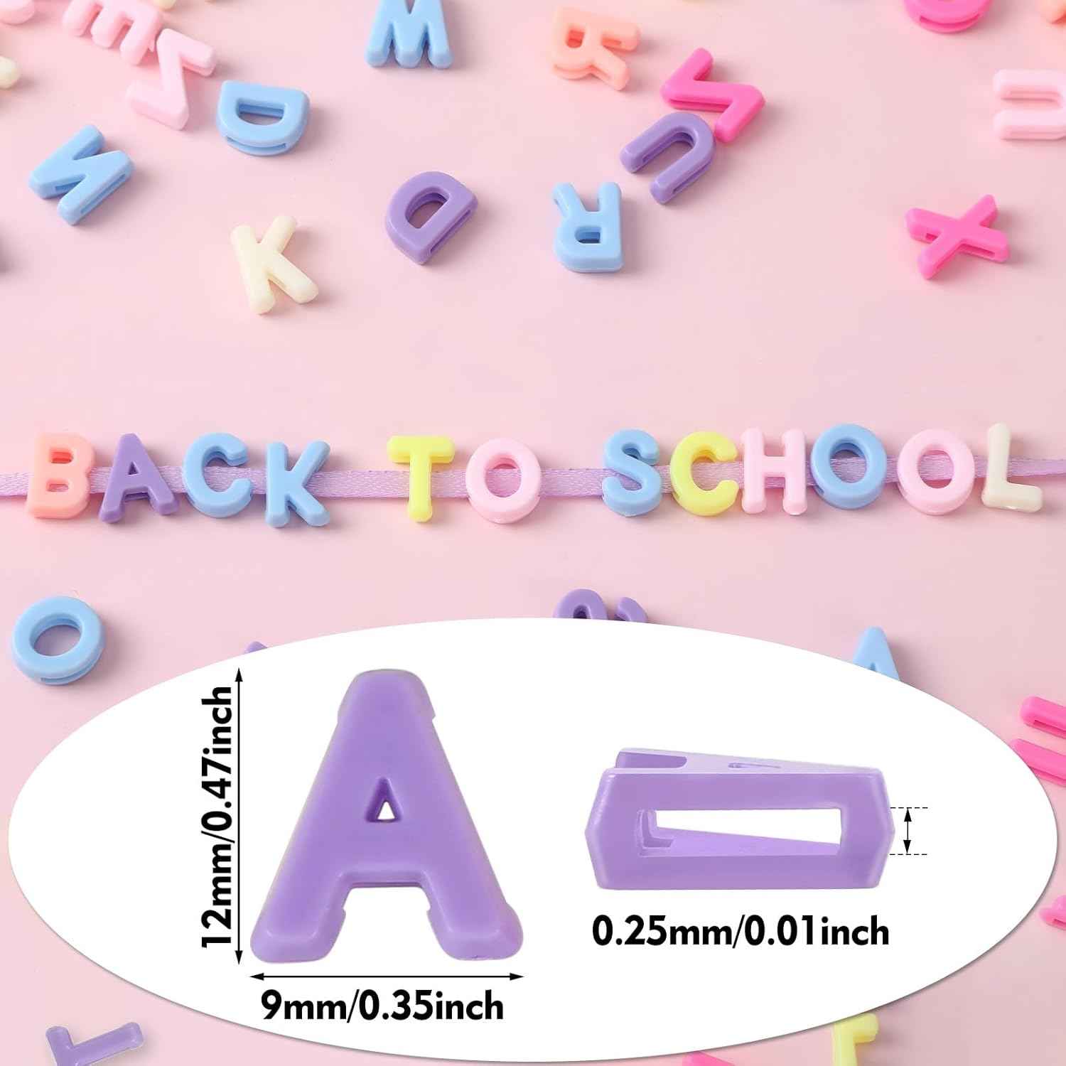 Augshy 700Pcs Large Alphabet Letter Beads for Chunky Jewelry Crafts