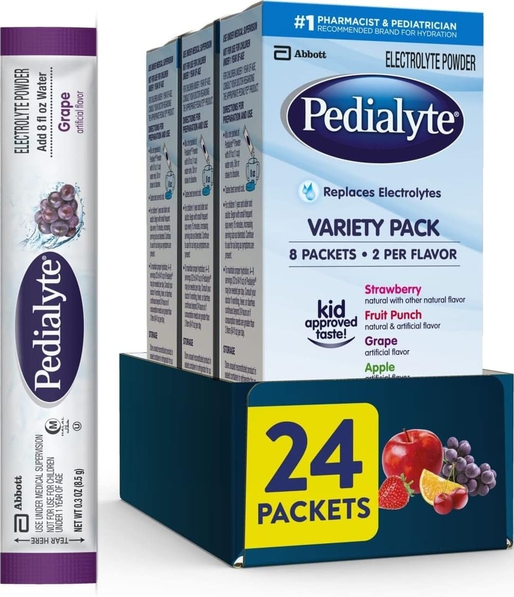 Pedialyte Electrolyte Powder Packets, On-the-Go Hydration Variety Pack