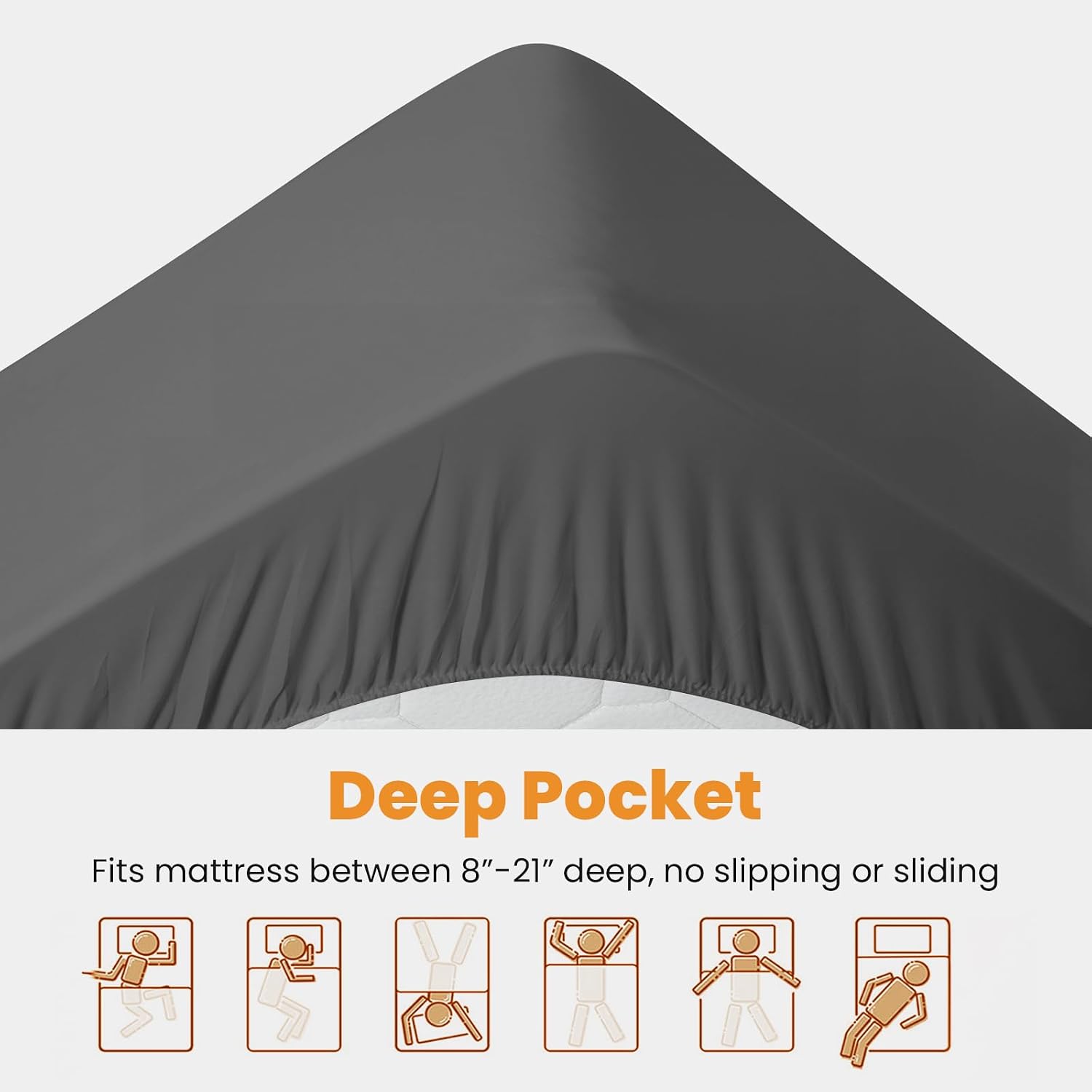 MATBEBY King Size Mattress Pad - Cooling Breathable Mattress Topper, Quilted Fitted Mattress Protector, Pillow Top Mattress Cover with 8-21" Deep Pocket, Machine Washable, Dark Grey, 78x80 Inches