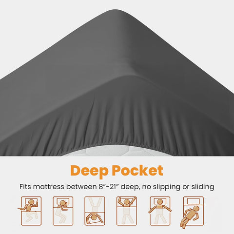 MATBEBY King Size Mattress Pad - Cooling Breathable Mattress Topper, Quilted Fitted Mattress Protector, Pillow Top Mattress Cover with 8-21" Deep Pocket, Machine Washable, Dark Grey, 78x80 Inches