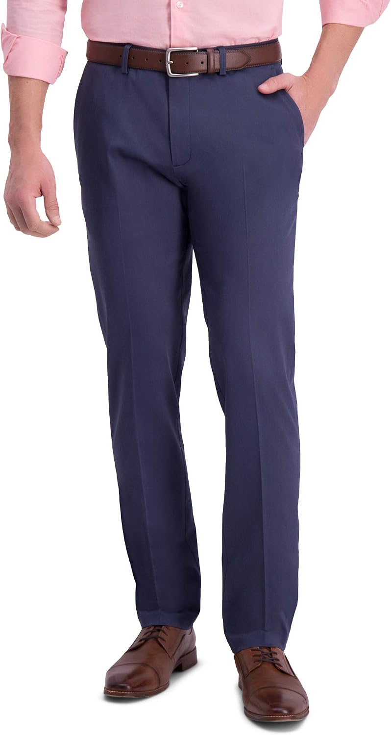 Haggar Men's Slim-Straight Fit Iron Free Premium Khaki Casual Pant