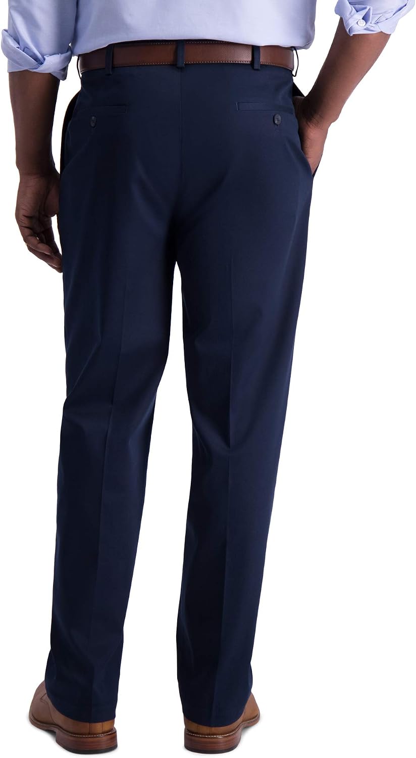 Haggar Men’s Classic Fit Iron Free Premium Khaki Pleat Front Casual Pant