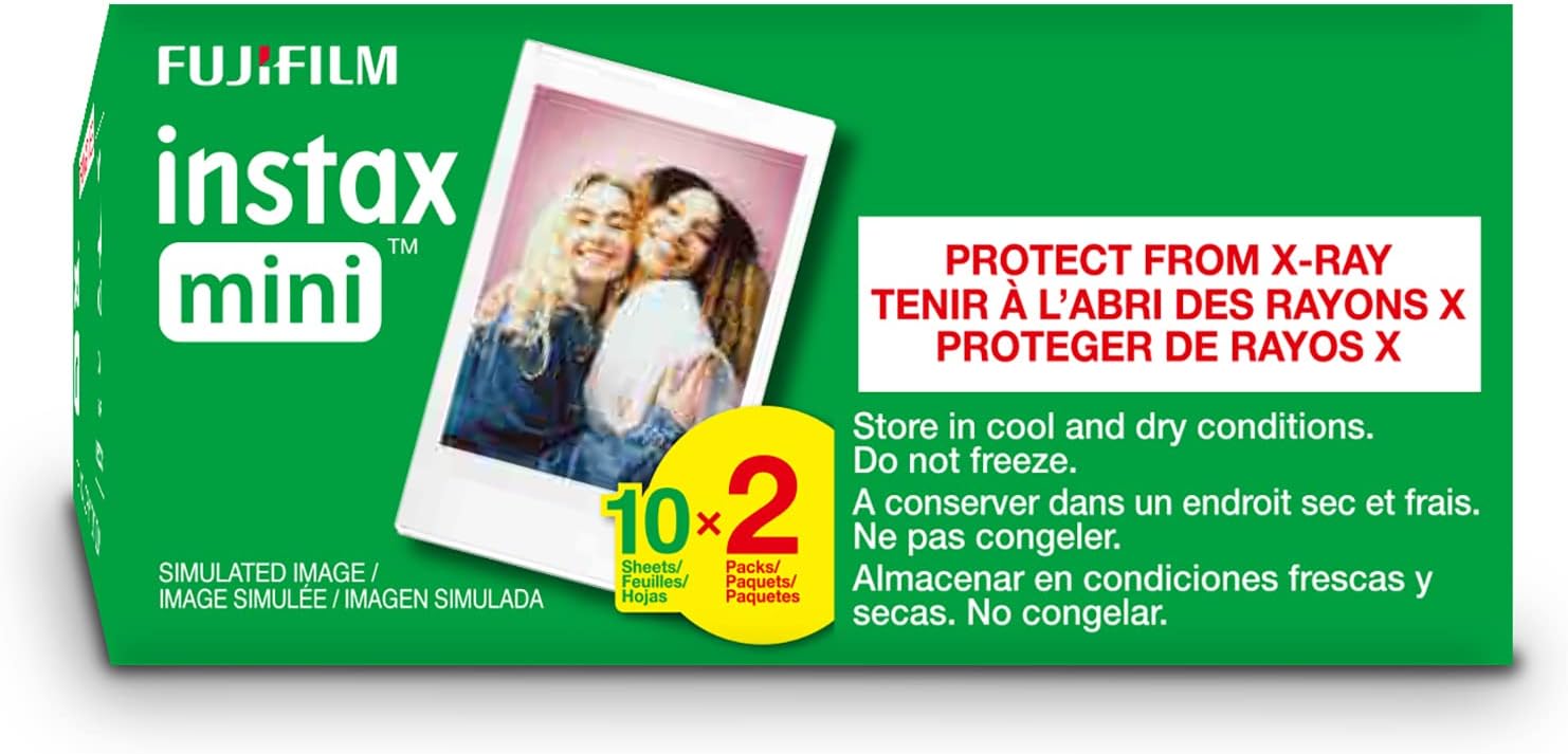FUJIFILM Instax Mini Instant Film Twin Pack (White), 20 Photos