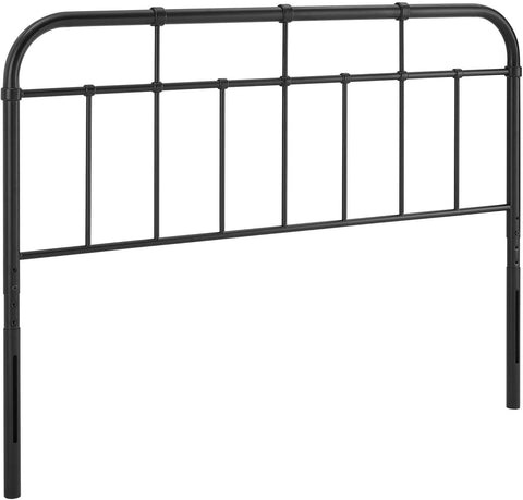 Modway Alessia Modern Farmhouse Metal Queen Headboard in Black
