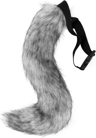 Therian Mask Animal Wolf Paw Gloves & Furry Cat Ears Collar Set with Fox Tail - Cosplay Costume Kit
