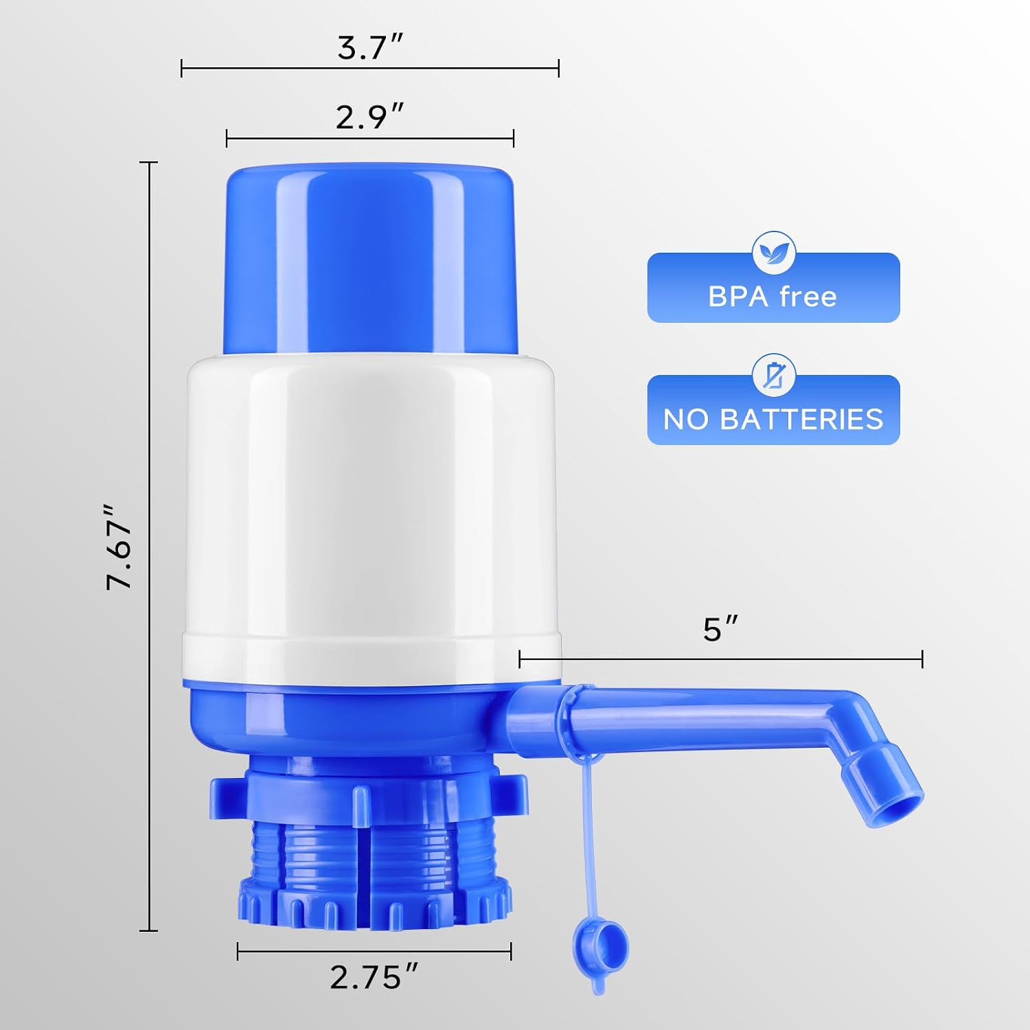 Water Bottles Dispenser Blue Manual Hand Pressure Drinking Fountain Pressure Water Press Pump
