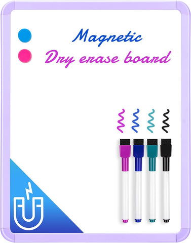 VUSIGN Magnetic Dry Erase Board, 14 x 11 Inches White Board, Purple