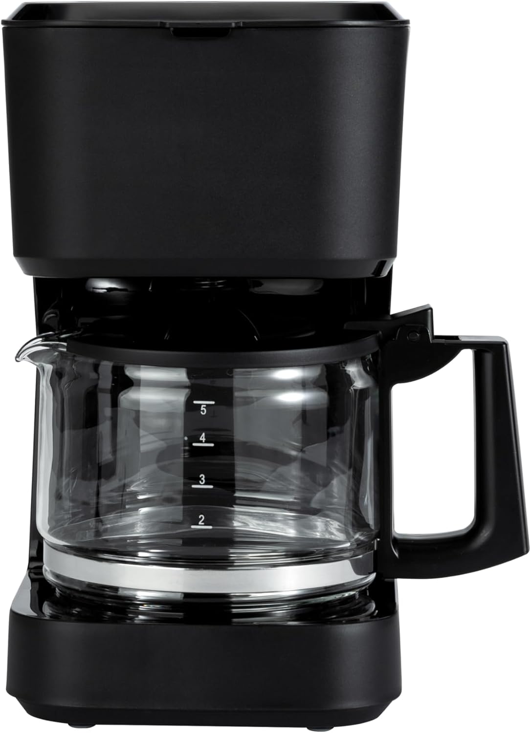 Amazon Basics 5 Cup Drip Coffee Maker with Glass Coffee Pot (0.8 Qt), Auto Shut-off, Auto Pause, Removable Filter Basket, Matte Black