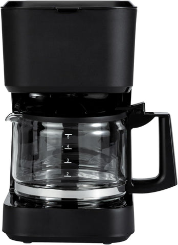 Amazon Basics 5 Cup Drip Coffee Maker with Glass Coffee Pot (0.8 Qt), Auto Shut-off, Auto Pause, Removable Filter Basket, Matte Black