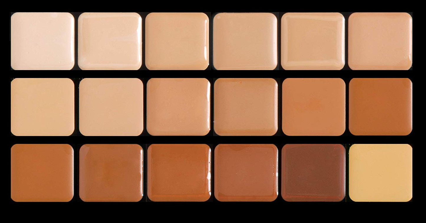 Graftobian HD Glamour Creme Foundation Warm Super Palette - 18 High Definition Warm Undertone Cream Shades