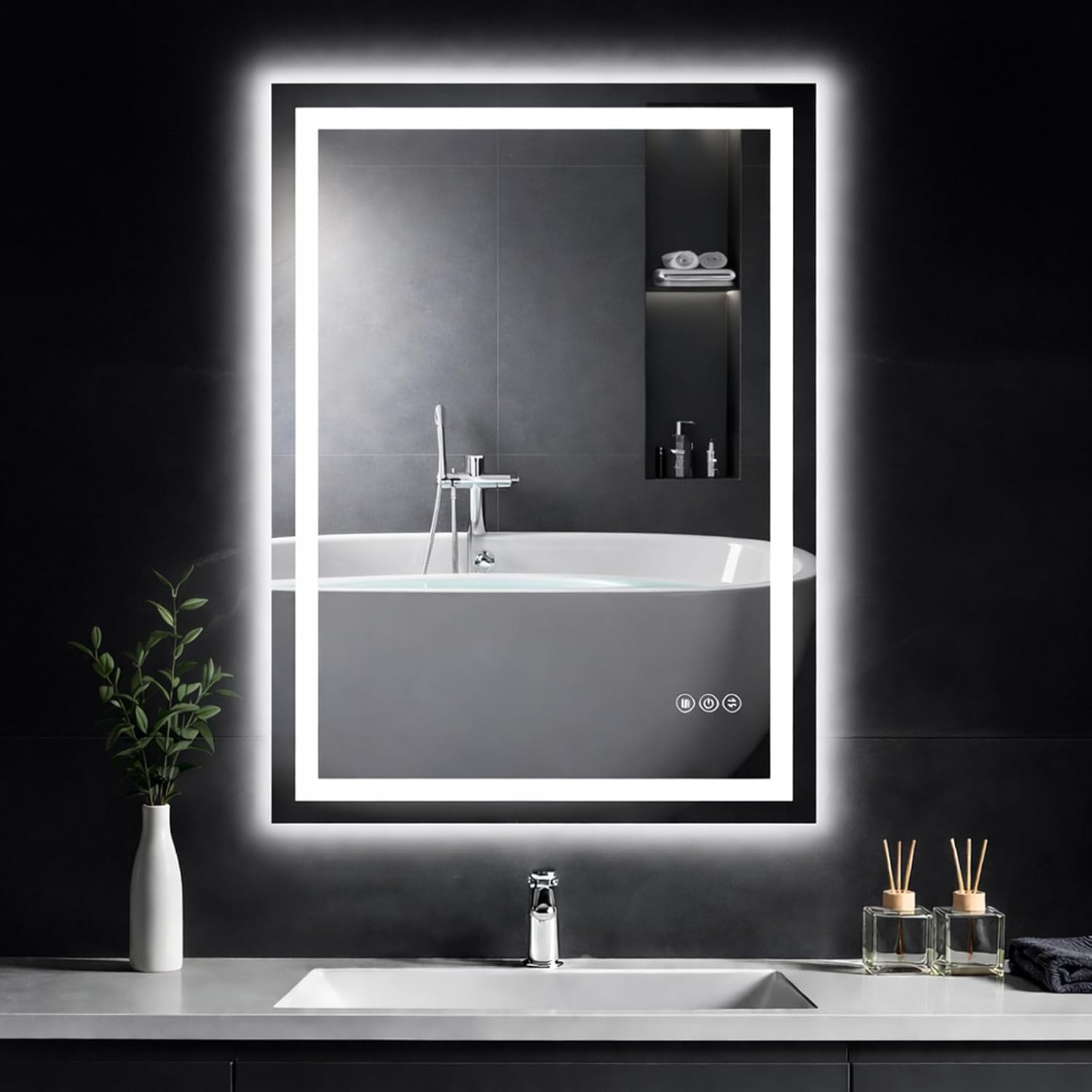 28"x 36" LED Bathroom Mirror with Lights, Backlit & Front Lit Vanity Mirror