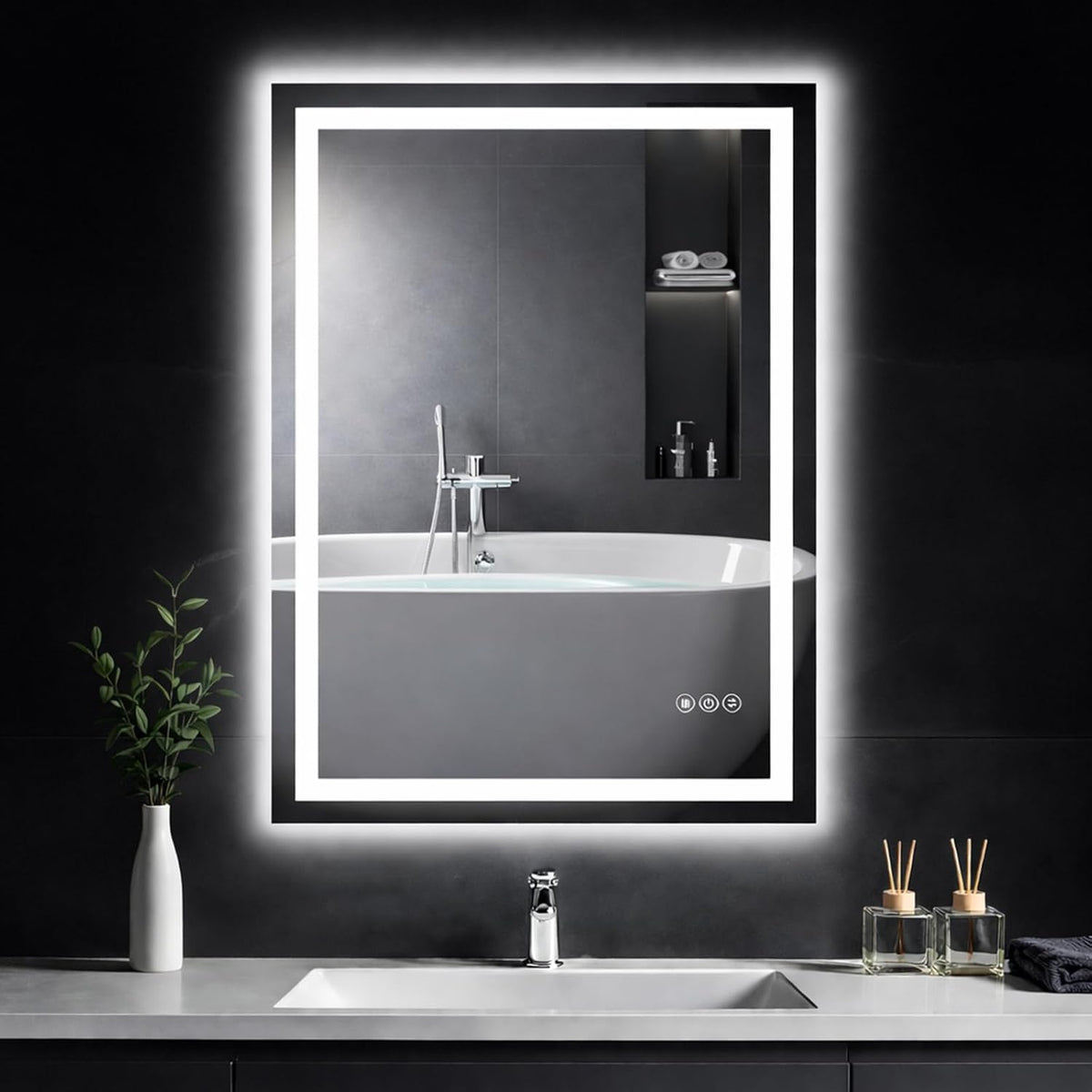 28"x 36" LED Bathroom Mirror with Lights, Backlit & Front Lit Vanity Mirror