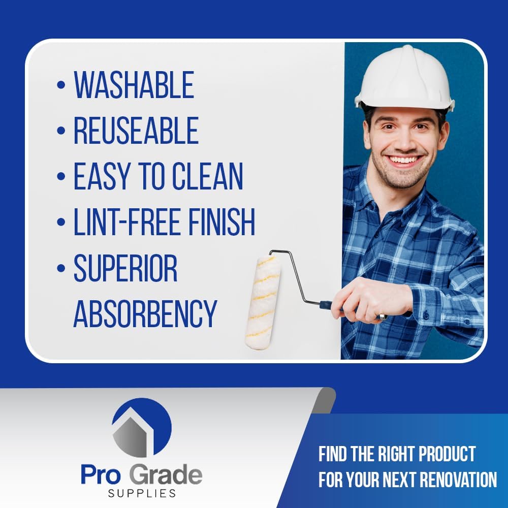 Pro Grade Paint Roller Kit, Paint Brushes, 4" & 9" Roller Covers for Walls
