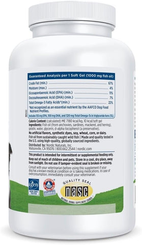 Nordic Naturals Omega-3 Fish Oil for Dogs with EPA + DHA - 180 Count