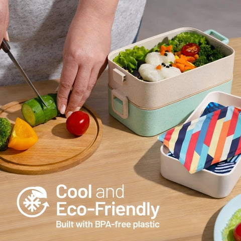 Reusable Ice Packs for Lunch Box and Coolers, Soft Flexible BPA Free 4 Pack