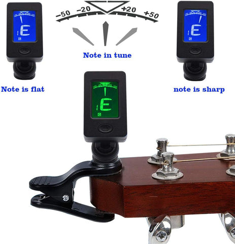 Guitar Capo with Guitar Tuner Clip-On Tuner Guitar Accessoriesor for Acoustic Electric Ukulele