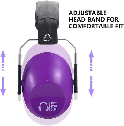 Pro For Sho 34dB NRR Ear Protection, Noise Reduction Ear Muffs - Purple