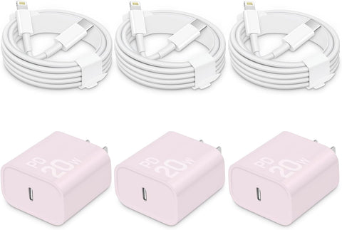 CXX 20W Fast Charger for iPhone 14/13/12 [3-Pack, MFi Certified]