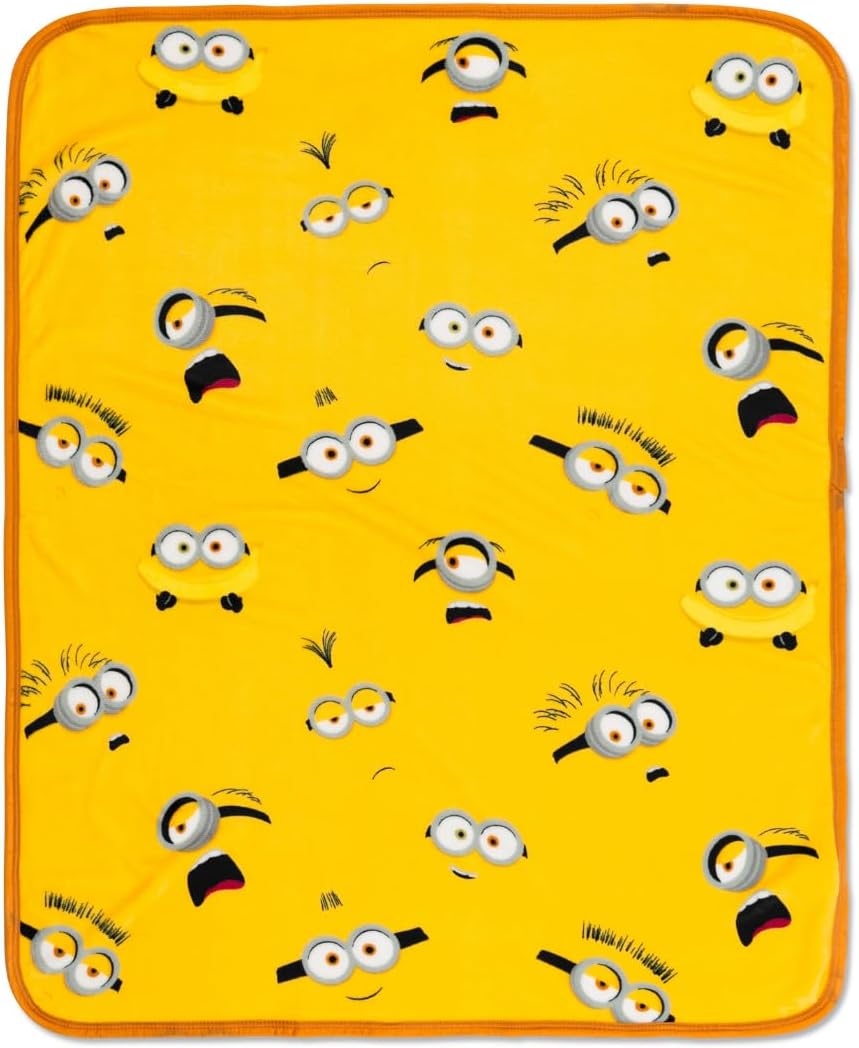 Despicable Me 4 Minions Kids Bedding Super Soft Silk Touch Throw, 40 in x 50 in, (Officially Licensed Product) By Franco
