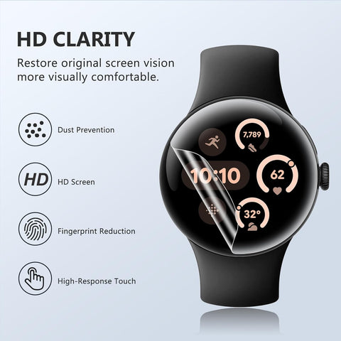 EGV 6 Pack for Google Pixel Watch 5/4/3 45mm Screen Protector, TPU Film