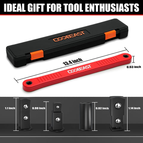 3/8" Offset Extension Wrench Impact Ready Socket Wrench Extender Tool（Red）