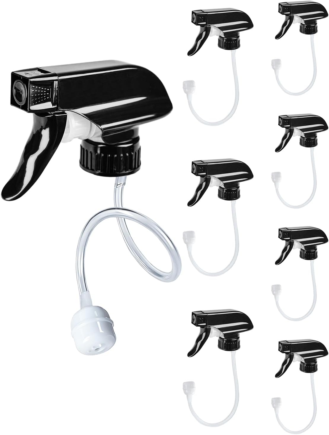 8 Pack 360° Spray Nozzles for 8oz, 16 oz Spray Bottles Black