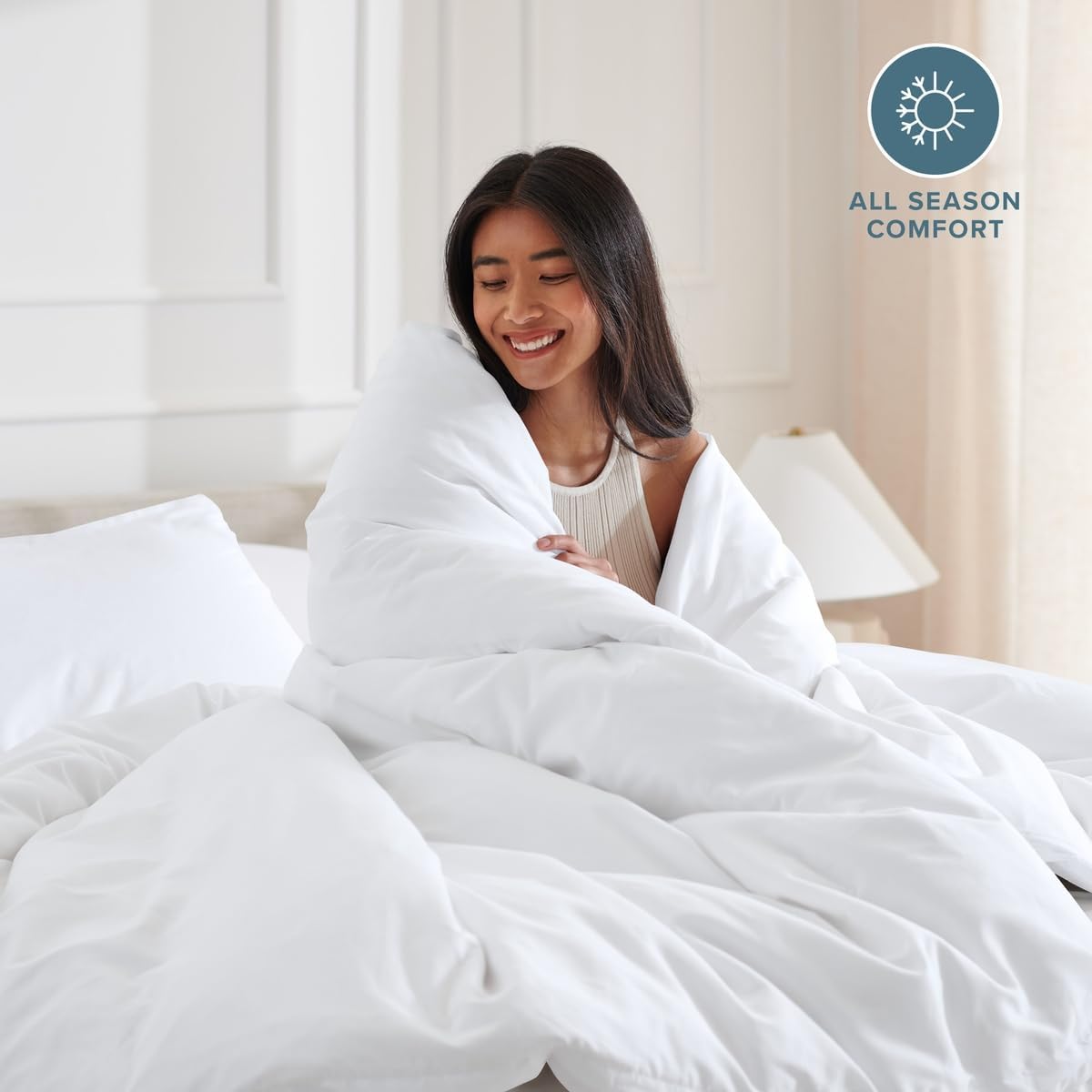 Bare Home Duvet Cover Set 1800 Ultra-Soft (Twin/Twin XL, White)