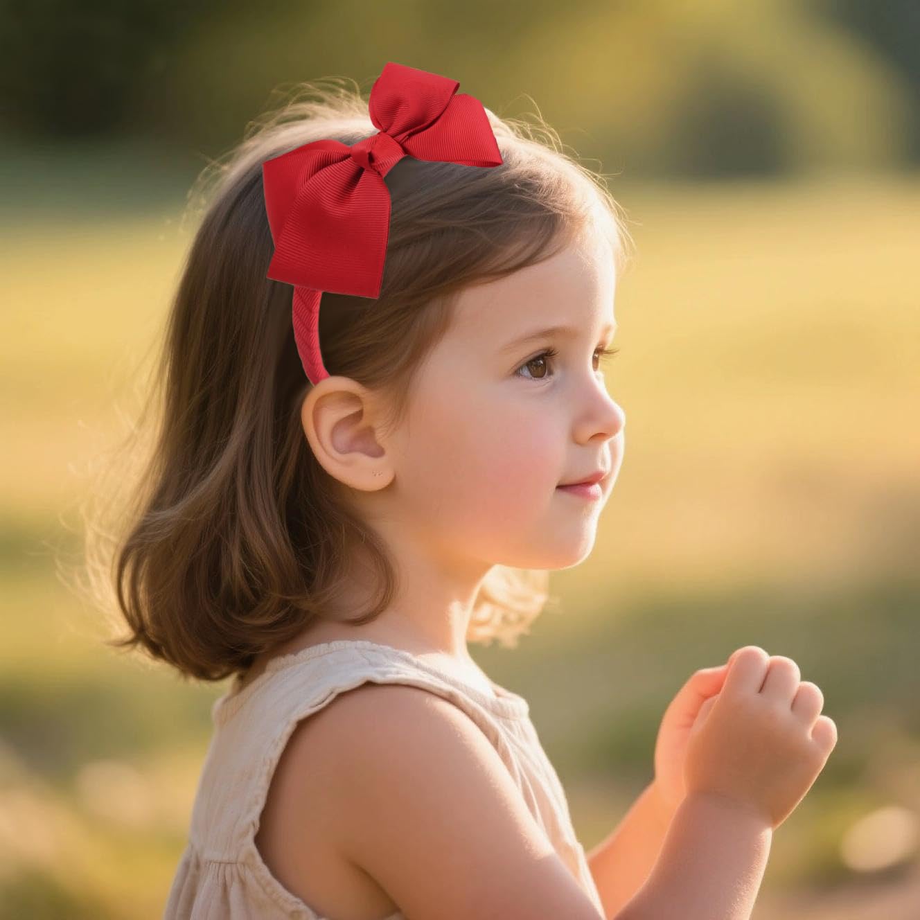 Fashion Cute Red Bow Headband for Girls Toddlers.