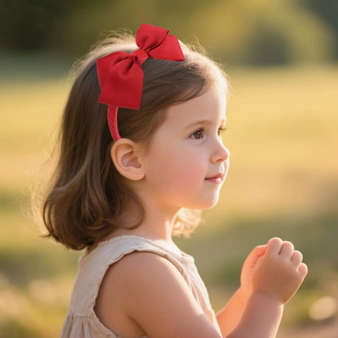 Fashion Cute Red Bow Headband for Girls Toddlers.
