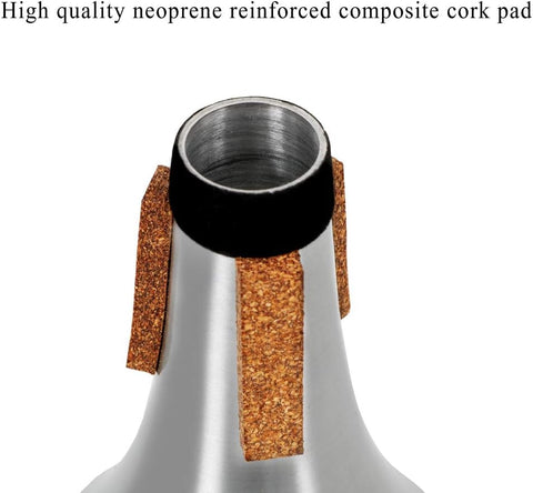 EASTROCK Trumpet Straight Mute Silencer in Aluminum with Rubber Cork