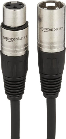 Amazon Basics XLR Microphone Cable for Speaker or PA System, Recording Studio, All Copper Conductors, Low Noise, 10 ft, Black