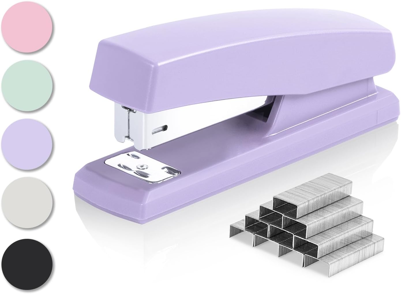 Deli Stapler, Desktop Staplers with 640 Staples, 25 Sheet Capacity, Purple