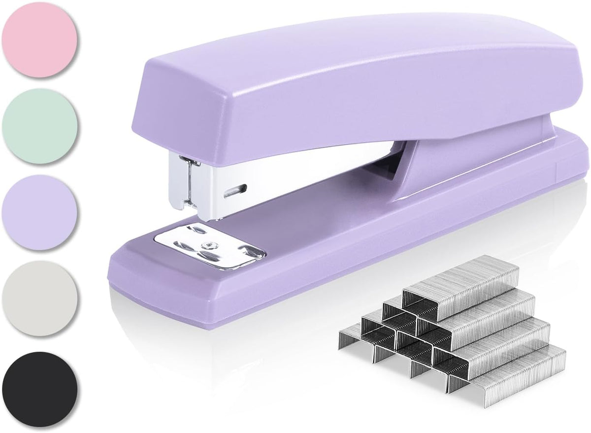 Deli Stapler, Desktop Staplers with 640 Staples, 25 Sheet Capacity, Purple