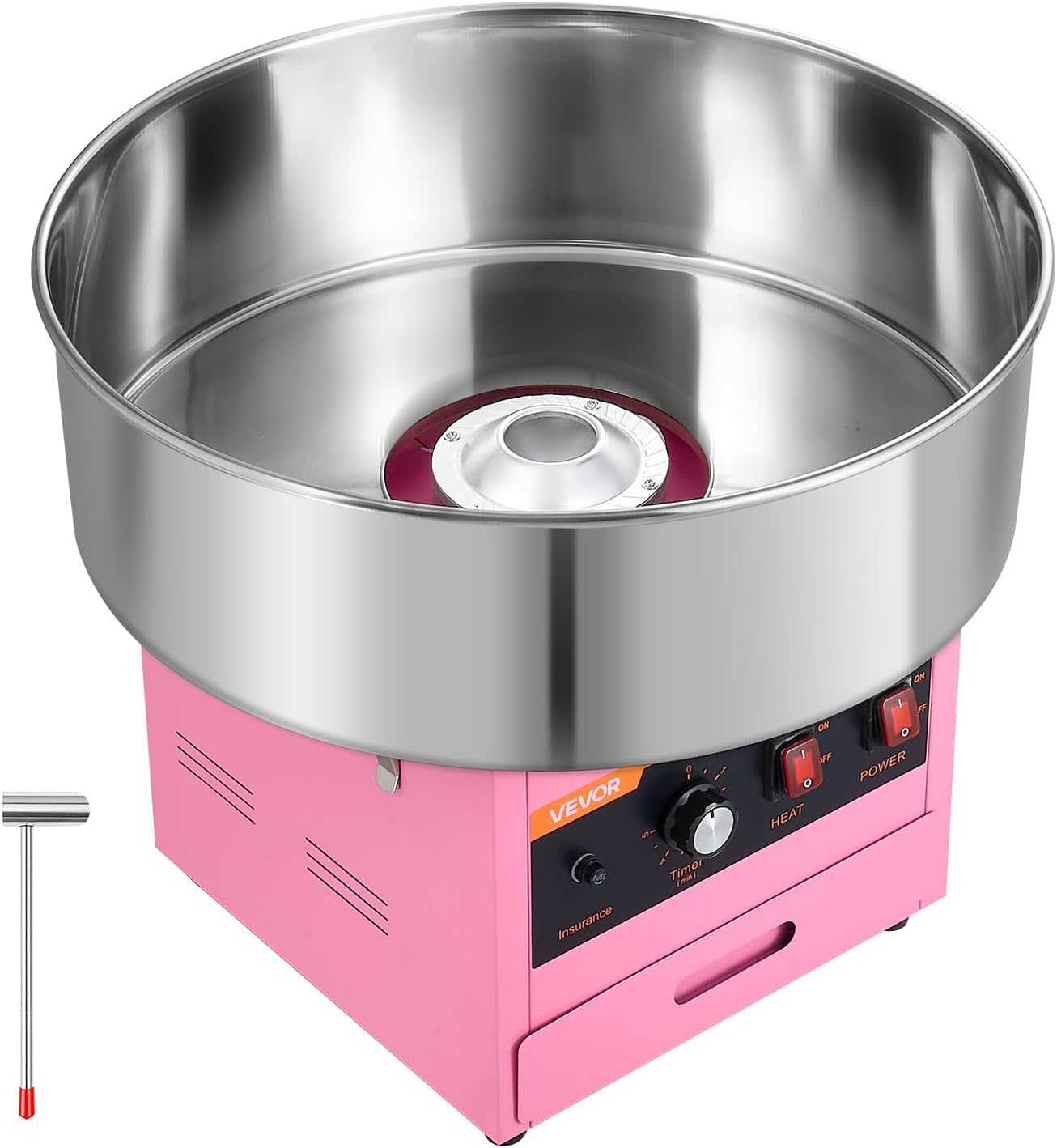 VEVOR Commercial Cotton Candy Machine, 1000W Electric Candy Floss Maker