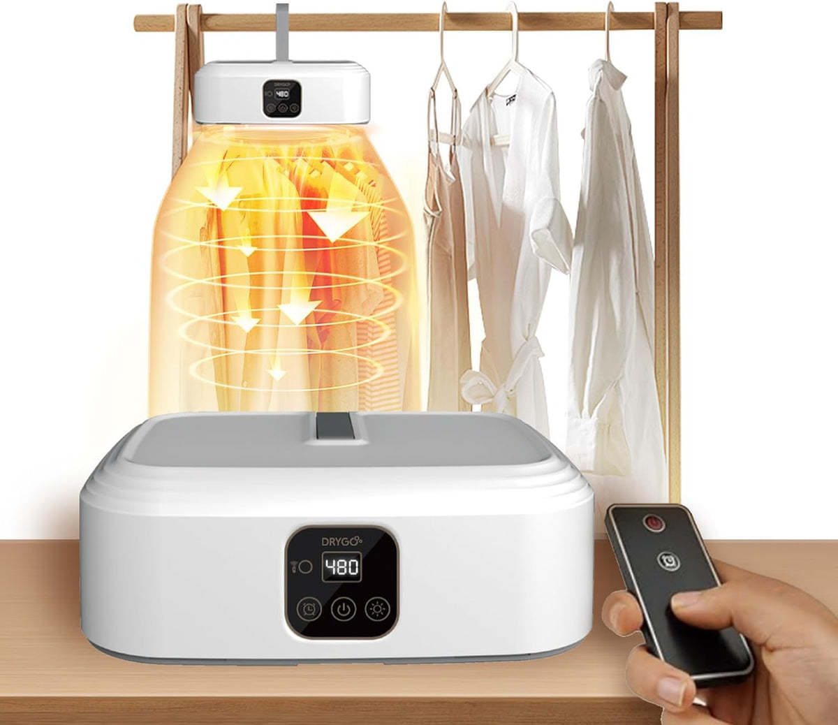 Drygo Xpress Portable Clothes Dryer – Foldable Mini Electric Dryer with Timer & Dual Modes, Compact for Apartments, Travel, RV & Dorm – Quick Dry for Lightweight Laundry