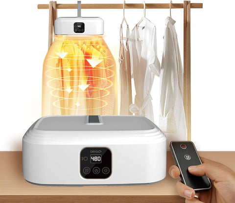 Drygo Xpress Portable Clothes Dryer – Foldable Mini Electric Dryer with Timer & Dual Modes, Compact for Apartments, Travel, RV & Dorm – Quick Dry for Lightweight Laundry