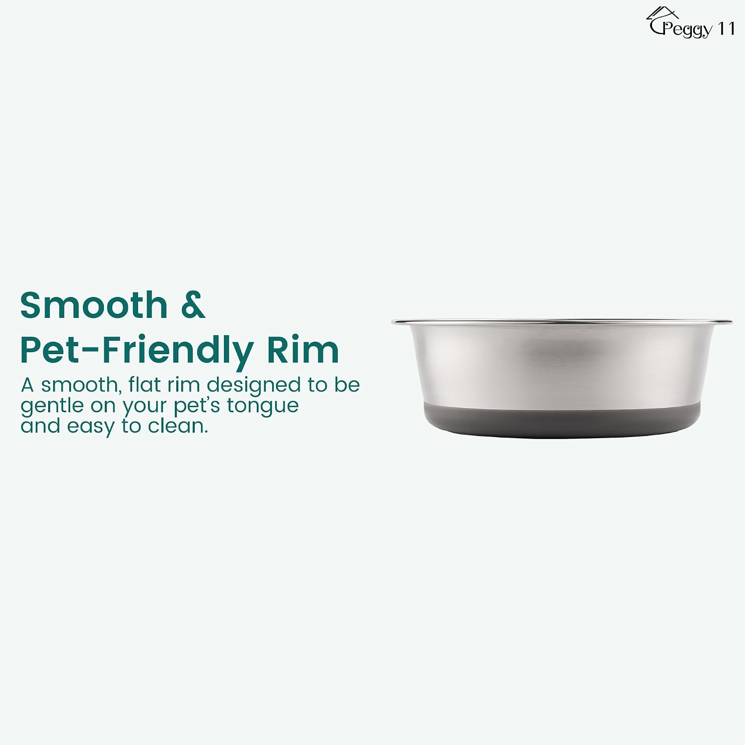 PEGGY11 Nonslip Stainless Steel Dog Cat Bowls, 2 US Cup Each, 2 Pack
