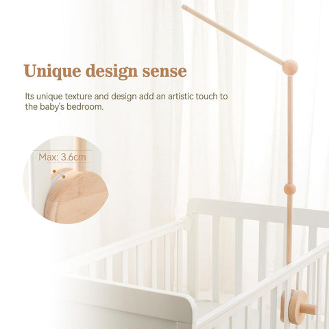 Baby Crib Mobile Arm,HBM 36 inch Wooden Mobile Arm for Crib Mobile Hanger for Crib Baby Girl Nursery Decor