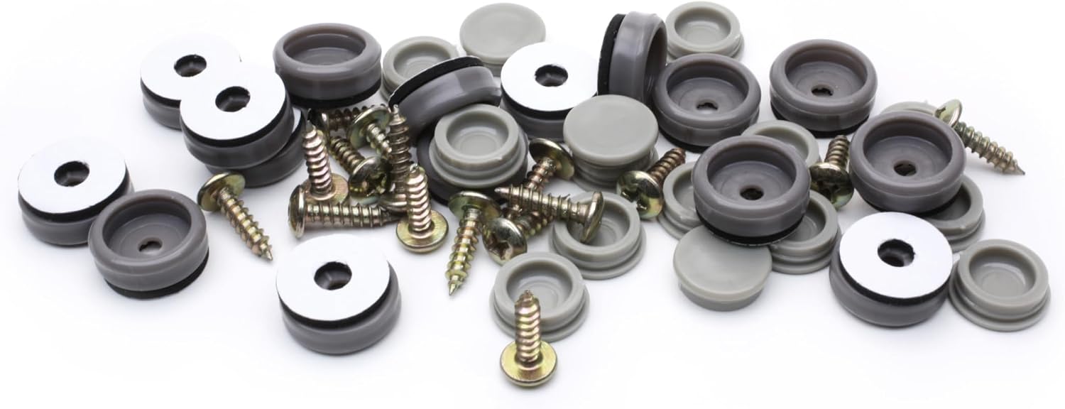 GorillaGlides Plastic Furniture Sliders/Screw On Floor Protectors for Carpet and Hard Surfaces, Round (0.75 Inch)