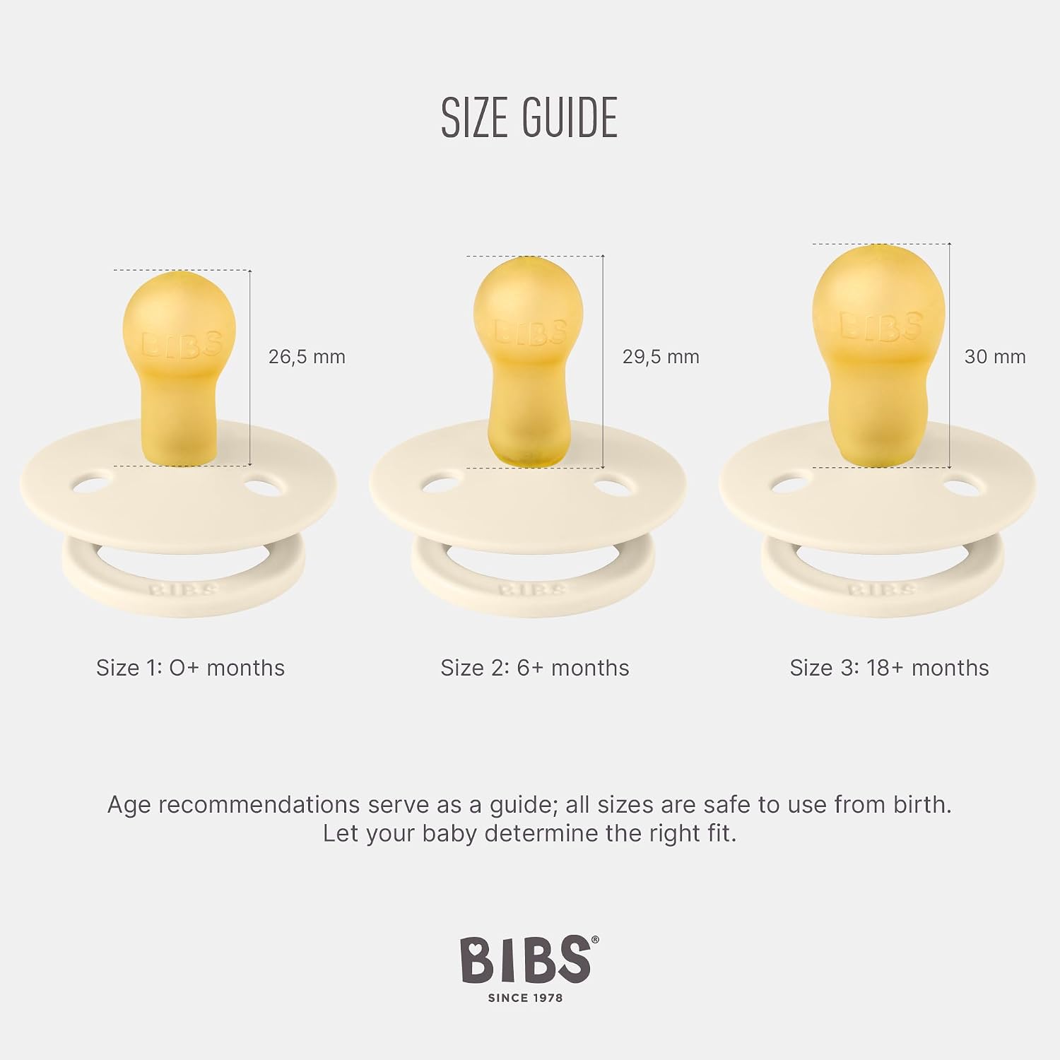 BIBS Pacifiers Colour Collection | Natural Rubber Baby Pacifier | Set of 2 BPA-Free Soothers | Made in Denmark | 18+ Months (Pack of 2) | Baby Blue