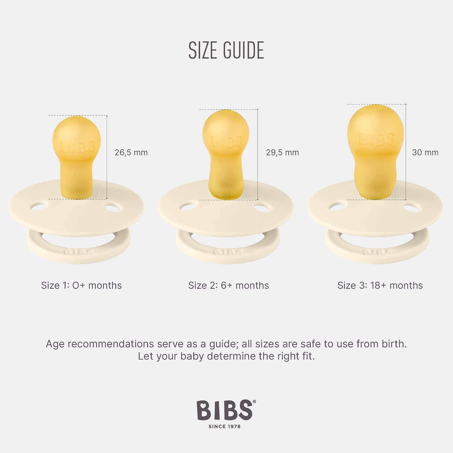 Bibs Pacifiers | Natural Rubber Baby Pacifier | Set of 2 BPA-Free Soothers | Made in Denmark | Baby Blue | Size 0-6 Months