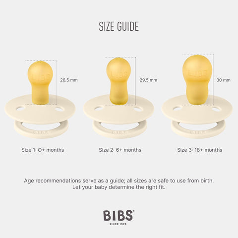 BIBS Pacifiers Colour Collection | Natural Rubber Baby Pacifier | Set of 2 BPA-Free Soothers | Made in Denmark | 18+ Months (Pack of 2) | Baby Blue