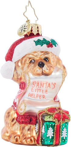 Christopher Radko Hand-Crafted European Glass Christmas Tree Decorative Ornament, Festive Furry Friend Gem