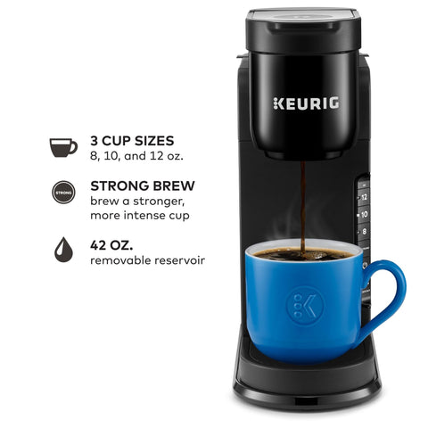 Keurig K-Express Single Serve K-Cup Pod Coffee Maker, 3 Brew Sizes, Strong Button Feature, 42oz Removable Reservoir, Black