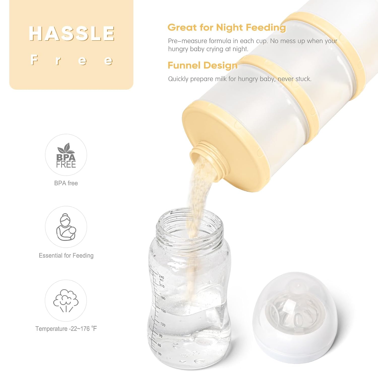 Termichy Stackable Formula Dispenser Portable: Milk Powder Container to go