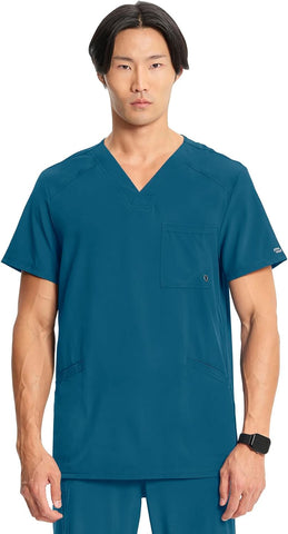 Cherokee Infinity Men's V-Neck Scrub Top with 3 Pockets and 360° Stretch