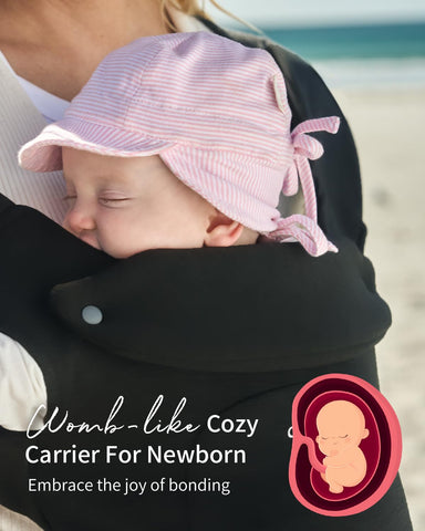 GROWNSY Newborn Carrier, Ergonomic, Cozy Baby Carrier, Black
